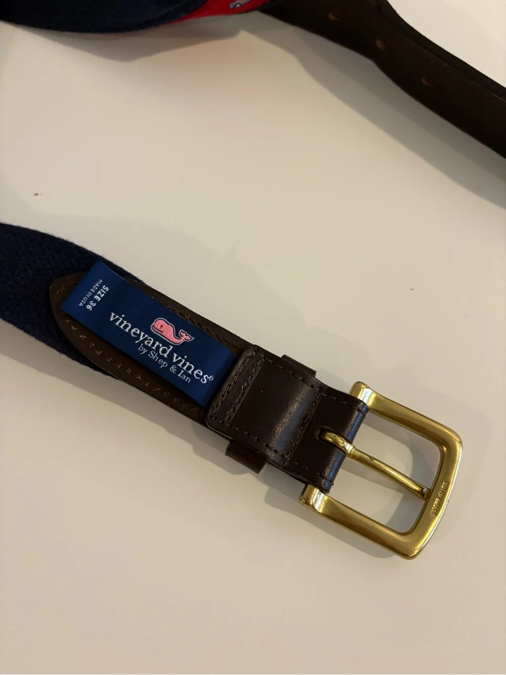 Vineyard Vines || Christmas Tree Trucks Belt Red 36